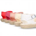 Girl Cotton canvas Espadrille shoes with buckle fastening.