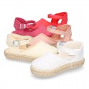 Girl Cotton canvas Espadrille shoes with buckle fastening.