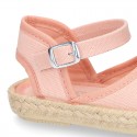 Girl Cotton canvas Espadrille shoes with buckle fastening.