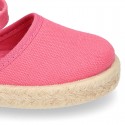 Girl Cotton canvas Espadrille shoes with buckle fastening.