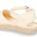 Girl Cotton canvas Espadrille shoes with buckle fastening.