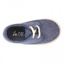 Kids Cotton washed canvas LACES UP shoes Espadrille style design.