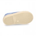 Kids Cotton washed canvas LACES UP shoes Espadrille style design.