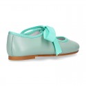 Girls soft nappa leather little Mary Jane shoes angel style in seasonal colors.