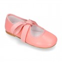 Girls soft nappa leather little Mary Jane shoes angel style in seasonal colors.