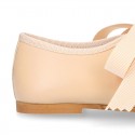 Girls soft nappa leather little Mary Jane shoes angel style in seasonal colors.