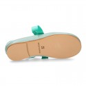 Girls soft nappa leather little Mary Jane shoes angel style in seasonal colors.