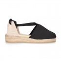 Cotton canvas espadrilles shoes Valencia style in black color.