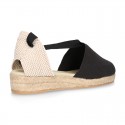 Cotton canvas espadrilles shoes Valencia style in black color.