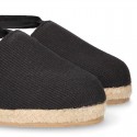 Cotton canvas espadrilles shoes Valencia style in black color.