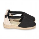 Cotton canvas espadrilles shoes Valencia style in black color.