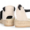 Cotton canvas espadrilles shoes Valencia style in black color.