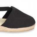 Cotton canvas espadrilles shoes Valencia style in black color.