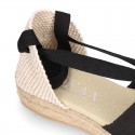 Cotton canvas espadrilles shoes Valencia style in black color.