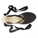 Cotton canvas espadrilles shoes Valencia style in black color.