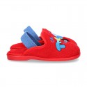 CARS print Terry cloth Home shoes with elastic strap.