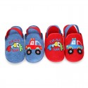 CARS print Terry cloth Home shoes with elastic strap.