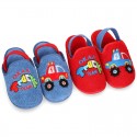 CARS print Terry cloth Home shoes with elastic strap.