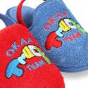 CARS print Terry cloth Home shoes with elastic strap.