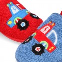 CARS print Terry cloth Home shoes with elastic strap.