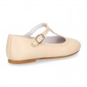 Girl T-Strap Mary Jane shoes in SOFT nappa leather in seasonal colors.