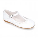 Girl T-Strap Mary Jane shoes in SOFT nappa leather in seasonal colors.