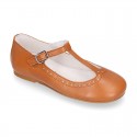 Girl T-Strap Mary Jane shoes in SOFT nappa leather in seasonal colors.