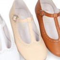 Girl T-Strap Mary Jane shoes in SOFT nappa leather in seasonal colors.