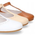 Girl T-Strap Mary Jane shoes in SOFT nappa leather in seasonal colors.