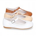 Girl T-Strap Mary Jane shoes in SOFT nappa leather in seasonal colors.