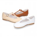 Girl T-Strap Mary Jane shoes in SOFT nappa leather in seasonal colors.