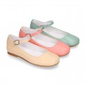 Fashion girl SOFT nappa leather Mary Janes with buckle fastening.