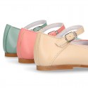 Fashion girl SOFT nappa leather Mary Janes with buckle fastening.