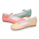 Fashion girl SOFT nappa leather Mary Janes with buckle fastening.