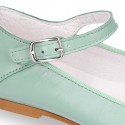 Fashion girl SOFT nappa leather Mary Janes with buckle fastening.