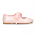 Girl PEARL nappa leather little Mary Jane shoes angel style.