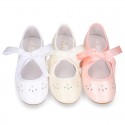 Girl PEARL nappa leather little Mary Jane shoes angel style.