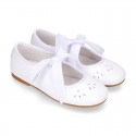 Girl PEARL nappa leather little Mary Jane shoes angel style.