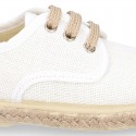 LINEN canvas kids Bamba type espadrille shoes with laces.