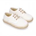 LINEN canvas kids Bamba type espadrille shoes with laces.