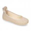 LINEN Canvas ballet flat shoes dancer style.