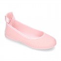 LINEN Canvas ballet flat shoes dancer style.