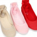 LINEN Canvas ballet flat shoes dancer style.