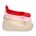 LINEN Canvas ballet flat shoes dancer style.