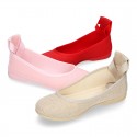 LINEN Canvas ballet flat shoes dancer style.
