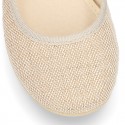 LINEN Canvas ballet flat shoes dancer style.