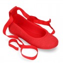 LINEN Canvas ballet flat shoes dancer style.