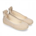 LINEN Canvas ballet flat shoes dancer style.