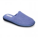 Terry cloth Home shoes with open heel design.