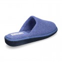 Terry cloth Home shoes with open heel design.